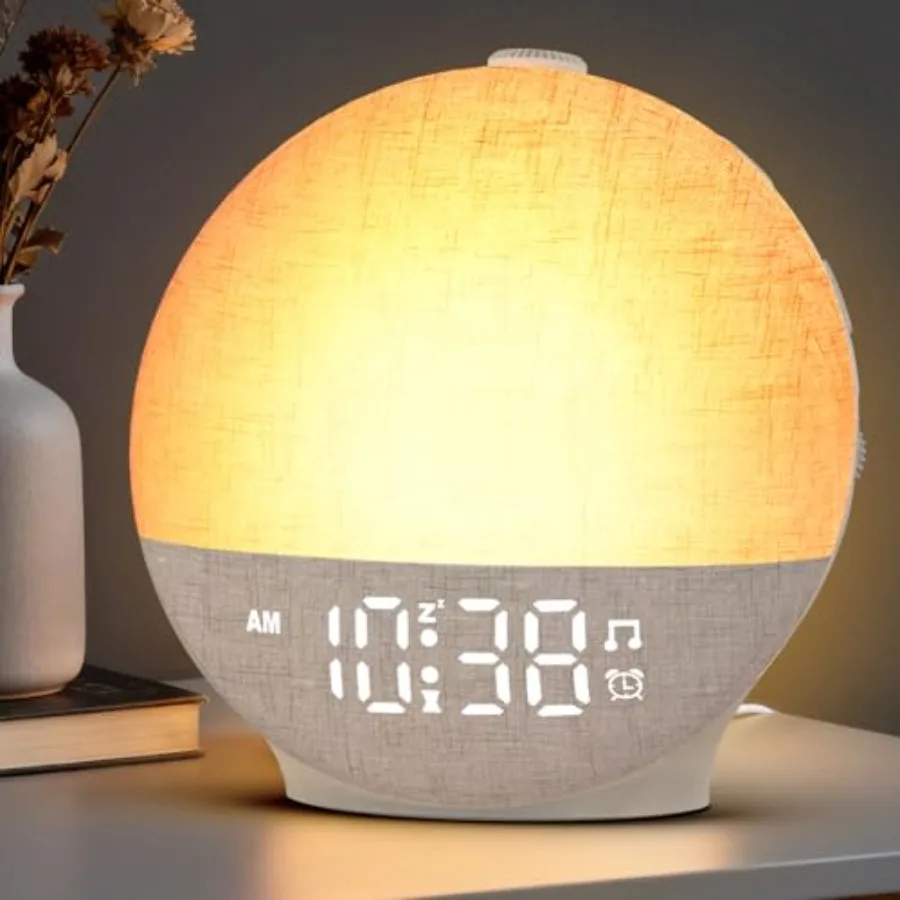 Sunrise Alarm Clock White Noise Machine, Sunset Simulation, 30 Soothing Sounds, 12 Color Night Light, Dimmable Sunlight Lamp Wa
Sunrise Alarm Clock White Noise Machine, Sunset Simulation, 30 Soothing Sounds, 12 Color Night Light, Dimmable Sunlight Lamp Wa