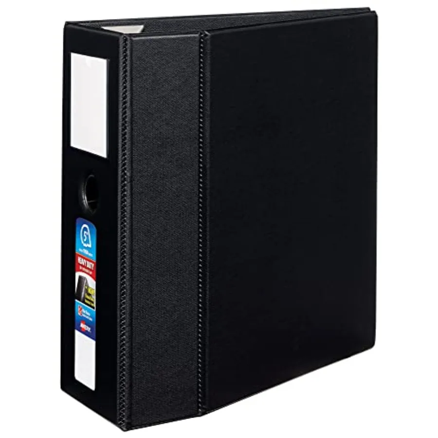 Heavy-Duty 3 Ring Binder with Label Holder, 5 Inch One Touch EZD Rings, 2.3/4.8 Inch Spine, 1 Black Binder
Heavy-Duty 3 Ring Binder with Label Holder, 5 Inch One Touch EZD Rings, 2.3/4.8 Inch Spine, 1 Black Binder