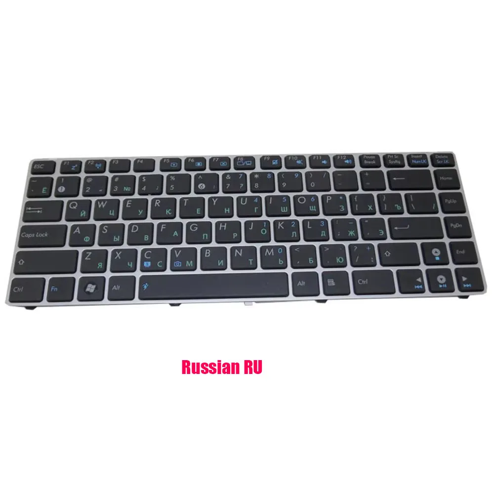 Laptop Keyboard For ASUS A40 A42 K42 K43 UL30 UL80 U80 N82 N43 V31J With Silver Frame Black Russian RU\United Kingdom UK
Laptop Keyboard For ASUS A40 A42 K42 K43 UL30 UL80 U80 N82 N43 V31J With Silver Frame Black Russian RU\United Kingdom UK