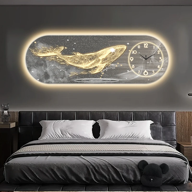 Light luxury living room decoration painting with clock background mural, creative bedroom, bedside lamp hanging painting
Light luxury living room decoration painting with clock background mural, creative bedroom, bedside lamp hanging painting