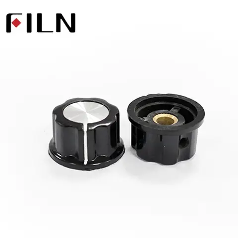 FILN Black Bakelite 6.35mm Shaft with SCREW Effector KONB Guitar Knob Fluted Slide Potentiometer Knob