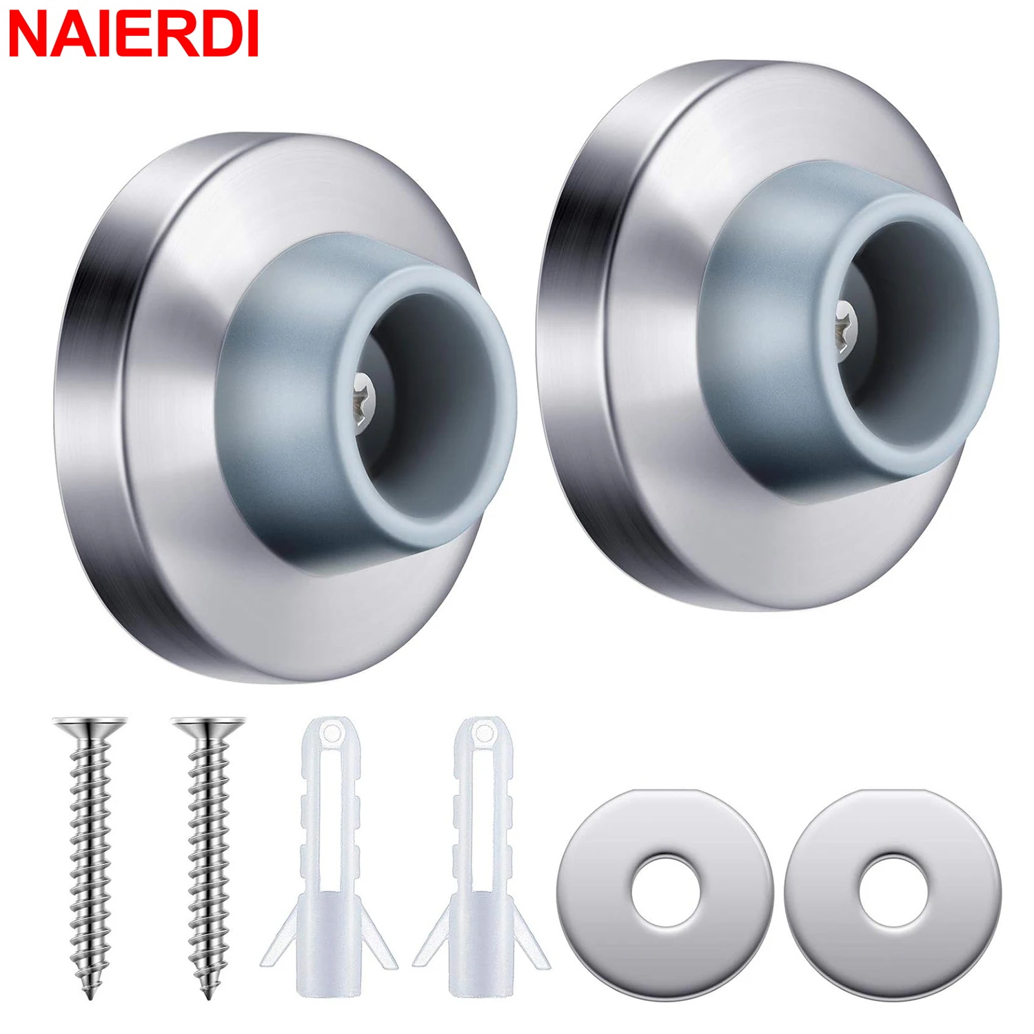 NAIERDI Rubber Door Stops Concave Wall Door Stopper Stainless Steel Silicone Door Damper Anti-collision Wall Protector Hardware
NAIERDI Rubber Door Stops Concave Wall Door Stopper Stainless Steel Silicone Door Damper Anti-collision Wall Protector Hardware