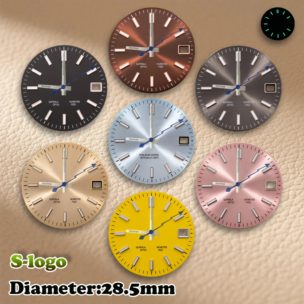 S Logo 28.5mm Sunray Dial NH35/NH36/4R/7S Movements Green Luminous Watches for men Watch Modification Accessories repair tools
S Logo 28.5mm Sunray Dial NH35/NH36/4R/7S Movements Green Luminous Watches for men Watch Modification Accessories repair tools
