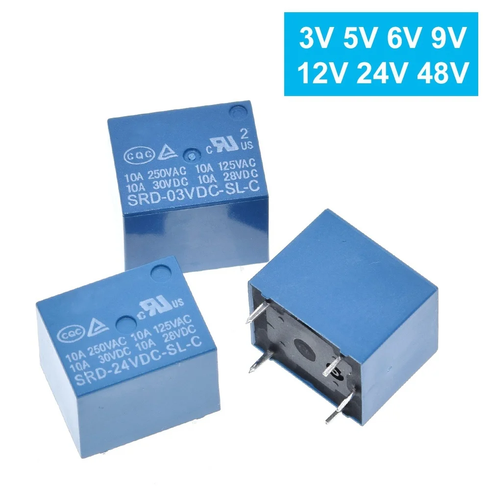 Реле SRD-03VDC-SL-C SRD-05VDC-SL-C SRD-06VDC-SL-C SRD-09VDC-SL-C SRD-12VDC-SL-C 3V 5V 6V 9V 12V 24V 48V 10A 250VAC 5PIN
Реле SRD-03VDC-SL-C SRD-05VDC-SL-C SRD-06VDC-SL-C SRD-09VDC-SL-C SRD-12VDC-SL-C 3V 5V 6V 9V 12V 24V 48V 10A 250VAC 5PIN