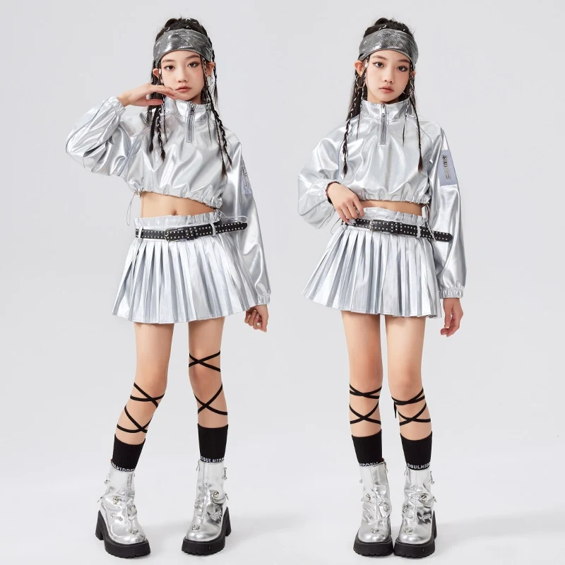 2024 Children Ballroom Hip Hop Dance Costumes For Girls Group Sliver Kpop Outfits Jazz Performance Stage Rave Clothes DQS18040
2024 Children Ballroom Hip Hop Dance Costumes For Girls Group Sliver Kpop Outfits Jazz Performance Stage Rave Clothes DQS18040