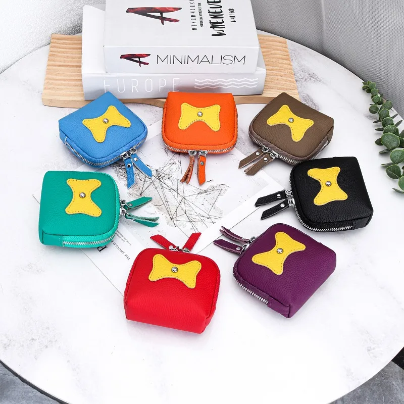 Women's Genuine Leather Mini Coin Purse, Cute Bow Decor Square Zipper Wallet, Small Pouch for Coins, Earbuds, ID Cards Holder
Women's Genuine Leather Mini Coin Purse, Cute Bow Decor Square Zipper Wallet, Small Pouch for Coins, Earbuds, ID Cards Holder