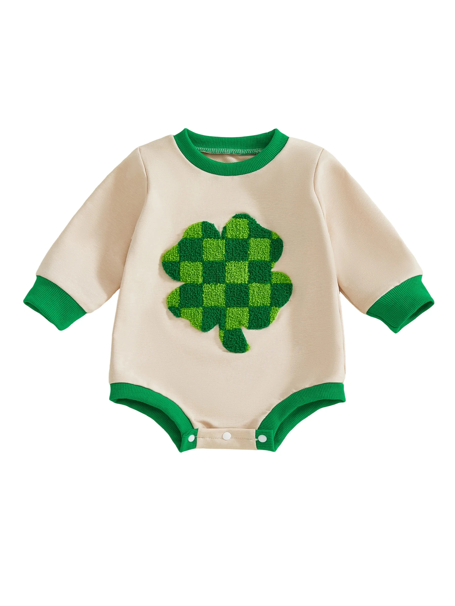 Комбинезон для младенцев на День Святого Патрика с вышивкой клевера и длинными рукавами, круглым вырезом, детский комбинезон для новорожденных мальчиков и девочек
Комбинезон для младенцев на День Святого Патрика с вышивкой клевера и длинными рукавами, круглым вырезом, детский комбинезон для новорожденных мальчиков и девочек