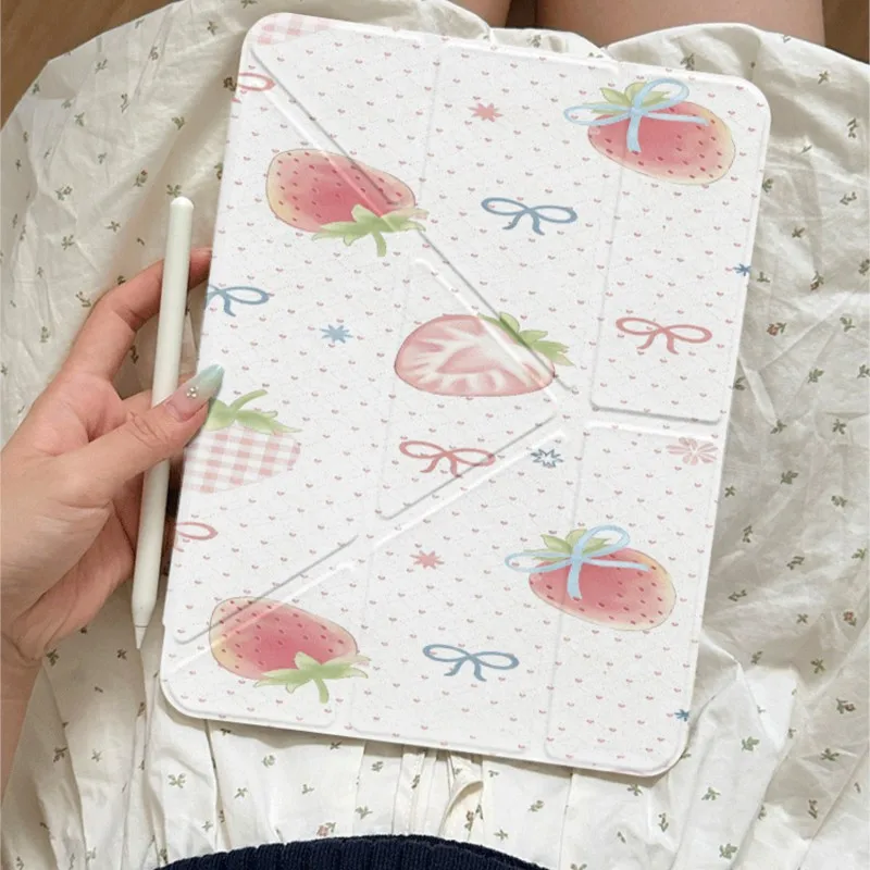 Sweet Strawberry Bow Print Tablet Case For iPad 7/8/9th 10th Gen Air3/4/5 10.5/10.5/10.9inch 2022 A16 A19 M4 M3 Protective Cover
Sweet Strawberry Bow Print Tablet Case For iPad 7/8/9th 10th Gen Air3/4/5 10.5/10.5/10.9inch 2022 A16 A19 M4 M3 Protective Cover