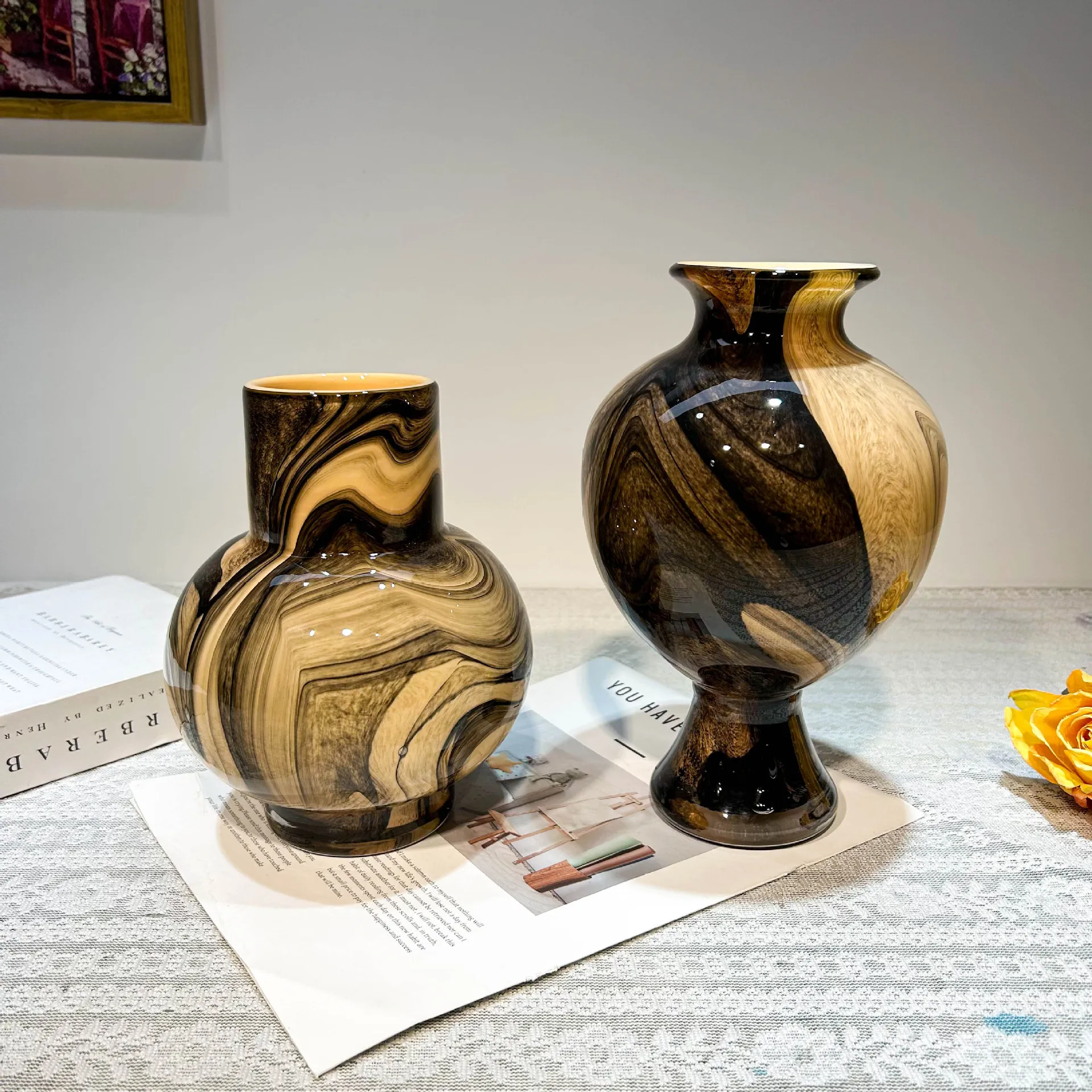 Glass Vase Irregular Marble Patterns Flower Vase Retro Flowerpot Flower Arrangement Accessories Terrarium Home Decoration
Glass Vase Irregular Marble Patterns Flower Vase Retro Flowerpot Flower Arrangement Accessories Terrarium Home Decoration