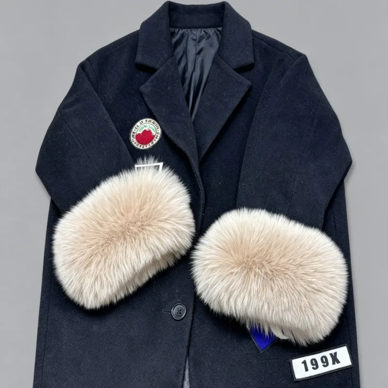 Fox Fur Cuffs Women Whole Leather Sleeve Coat Jackets Women's Arm Warmers Elastic Furry Wristbands Sleeves Winter Wrist Cuff
Fox Fur Cuffs Women Whole Leather Sleeve Coat Jackets Women's Arm Warmers Elastic Furry Wristbands Sleeves Winter Wrist Cuff
