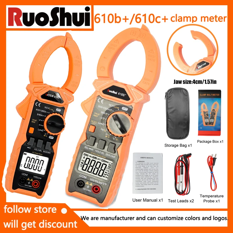 610B plus 610C plus 1000V 1000A Digital Clamp Meter 5999 Counts True RMS NCV Live Flashlight Clamp Multimeter
610B plus 610C plus 1000V 1000A Digital Clamp Meter 5999 Counts True RMS NCV Live Flashlight Clamp Multimeter