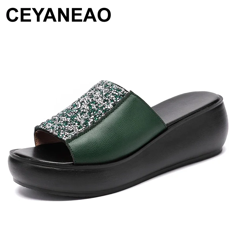 CEYANEAOwomen slippers summer fashion outdoor genuine leather slippers platform slippers women high heel slides
CEYANEAOwomen slippers summer fashion outdoor genuine leather slippers platform slippers women high heel slides