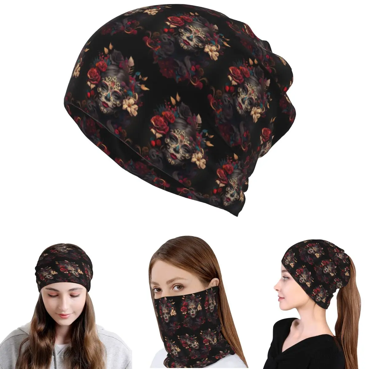 Mexican Catrina Girl Day Of The Dead Sugar Skull Bandana Neck Gaiter Mask Scarf Multi-use Face Mask Beanies Hat Adult All Season
Mexican Catrina Girl Day Of The Dead Sugar Skull Bandana Neck Gaiter Mask Scarf Multi-use Face Mask Beanies Hat Adult All Season