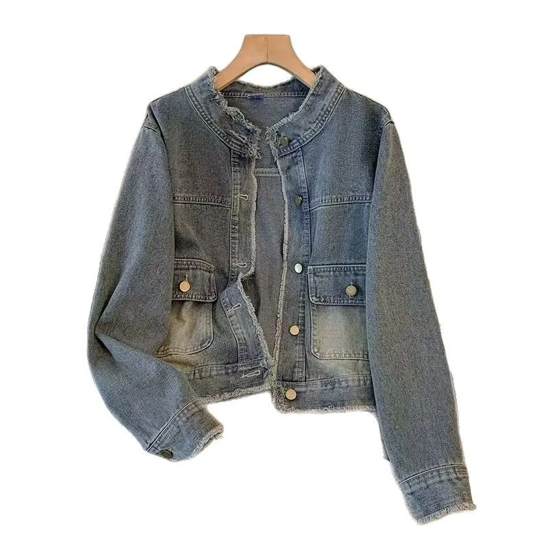 Retro Washed Rough Edge Denim Jacket Women's Spring and Autumn New Korean Version Loose and Versatile Small Short Jacket Top
Retro Washed Rough Edge Denim Jacket Women's Spring and Autumn New Korean Version Loose and Versatile Small Short Jacket Top