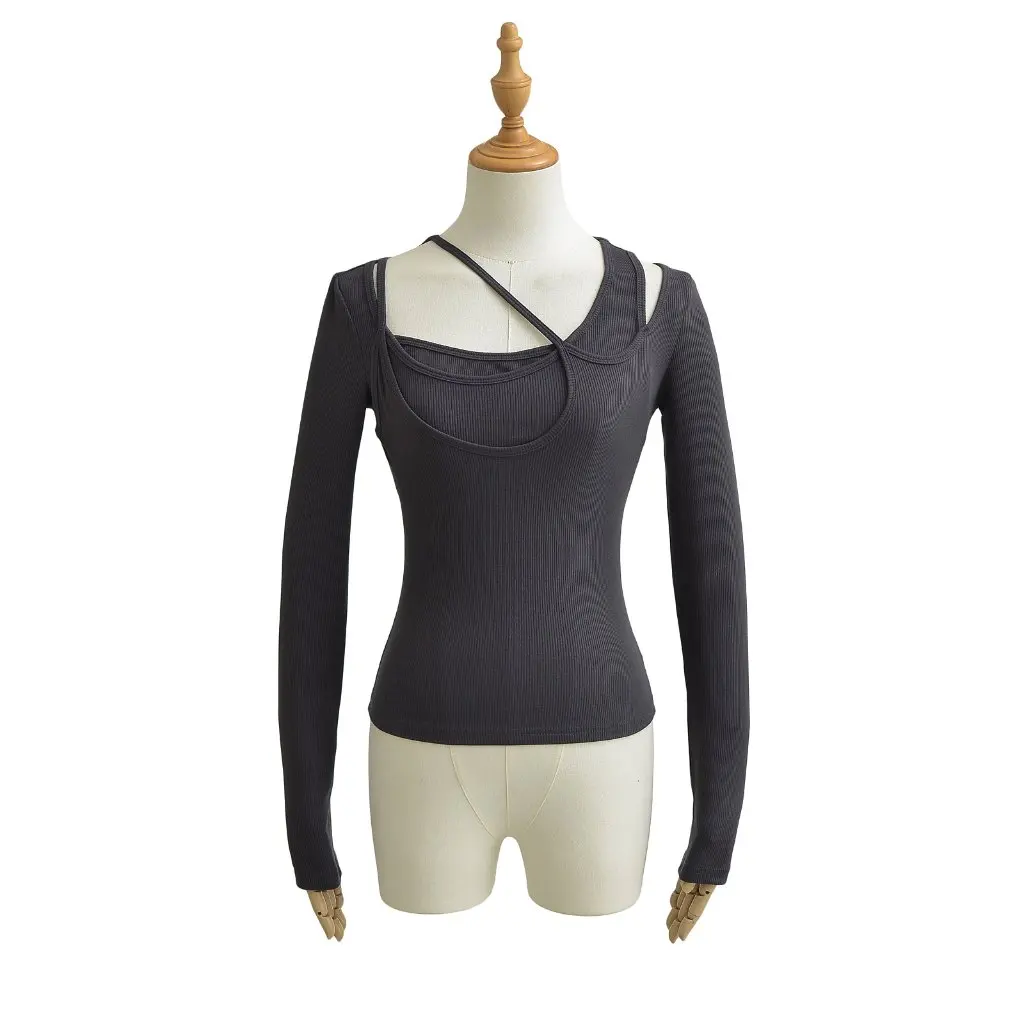 Design Sense Women's Long-Sleeved Base Shirt Fake Two-Piece Hanging Neck Style Pure Desire Spice Girl Tight Waist Inner T-Shirt
Design Sense Women's Long-Sleeved Base Shirt Fake Two-Piece Hanging Neck Style Pure Desire Spice Girl Tight Waist Inner T-Shirt