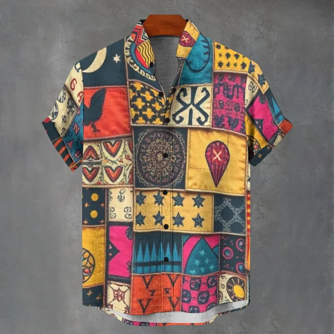 New European and American 3D fashion printed loose trendy linen short sleeved button up collar cardigan hot selling fashion item
New European and American 3D fashion printed loose trendy linen short sleeved button up collar cardigan hot selling fashion item