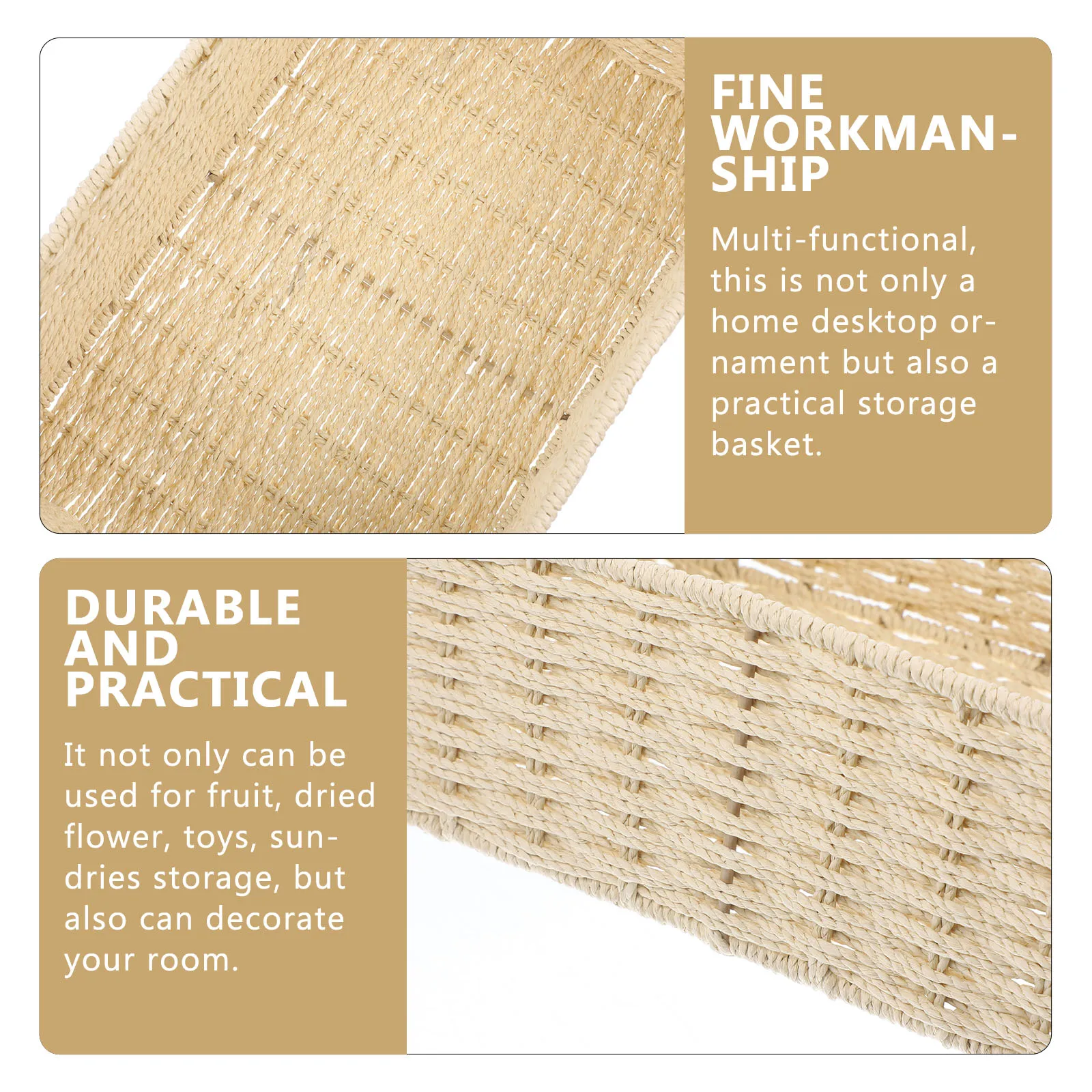 2 Pcs Woven Storage Baskets Paper Rope ganizer Bins for Shelves Decorative Basket Rectangular Home Office Closet Bedroom
2 Pcs Woven Storage Baskets Paper Rope ganizer Bins for Shelves Decorative Basket Rectangular Home Office Closet Bedroom