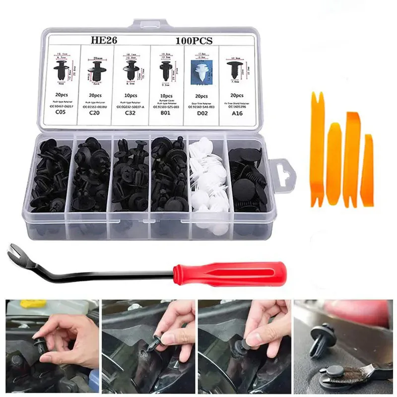 Auto Fastener Clip Assortment Car Body Push Retainer Pin Rivet Bumper Door Trim Panel Fastener Automotive Clips Kit Accessories
Auto Fastener Clip Assortment Car Body Push Retainer Pin Rivet Bumper Door Trim Panel Fastener Automotive Clips Kit Accessories