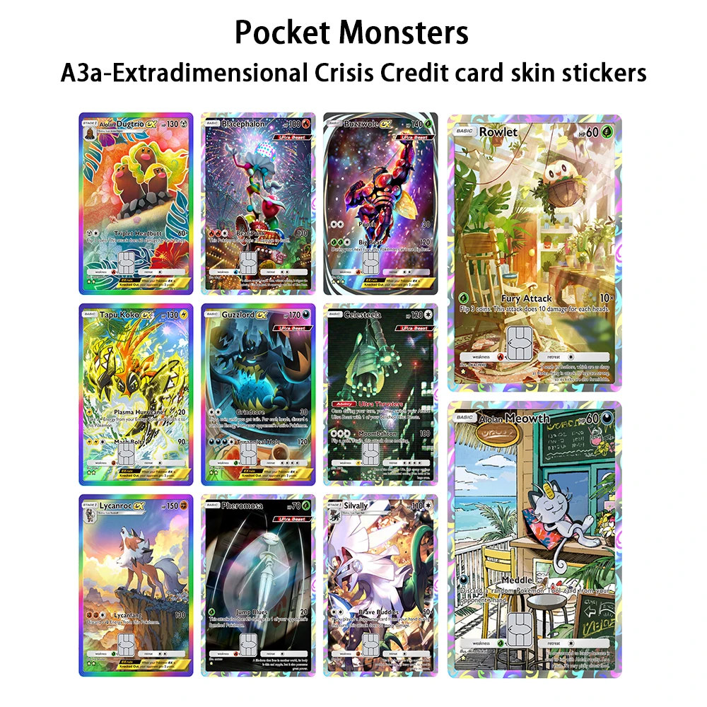 PTCG Pocket A3a Series Credit Card Skin Stickers Alolan Meowth Sticker for VISA Credit Card Debit Beautify Decoration No Residue
PTCG Pocket A3a Series Credit Card Skin Stickers Alolan Meowth Sticker for VISA Credit Card Debit Beautify Decoration No Residue