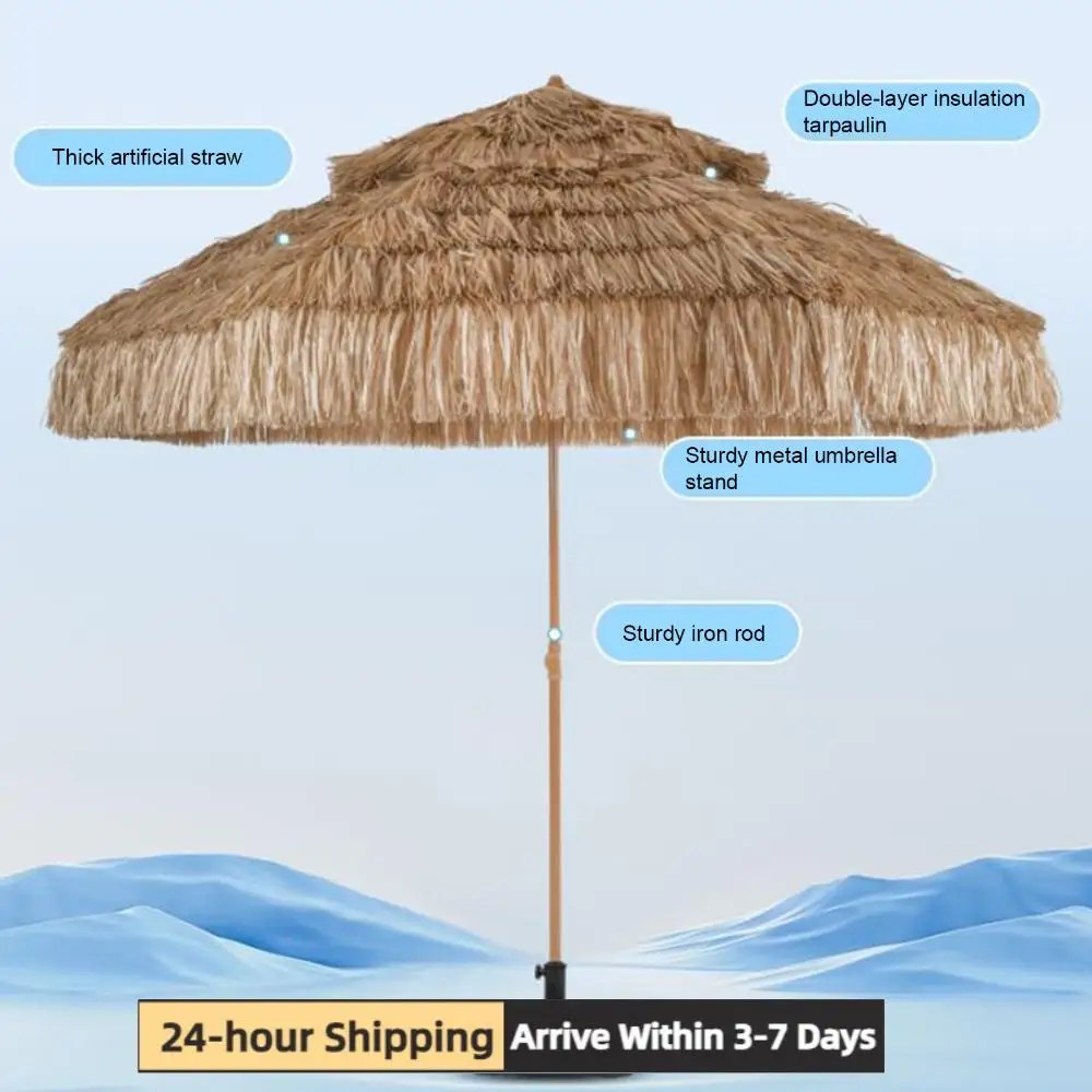 9ft Outdoor Simulation Straw Umbrella with 8 Ribs 2-Tier Hawaiian Beach Umbrella UPF 50+ UV Protection for Garden Courtyard Lawn
9ft Outdoor Simulation Straw Umbrella with 8 Ribs 2-Tier Hawaiian Beach Umbrella UPF 50+ UV Protection for Garden Courtyard Lawn