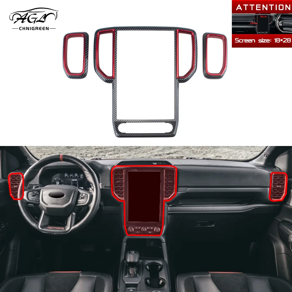 Carbon Fiber with Red Dashboard 10.1 12 inch Navigation Air Vent Frame Trim Cover for Ford Ranger T9 Everest 2023 2024
Carbon Fiber with Red Dashboard 10.1 12 inch Navigation Air Vent Frame Trim Cover for Ford Ranger T9 Everest 2023 2024
