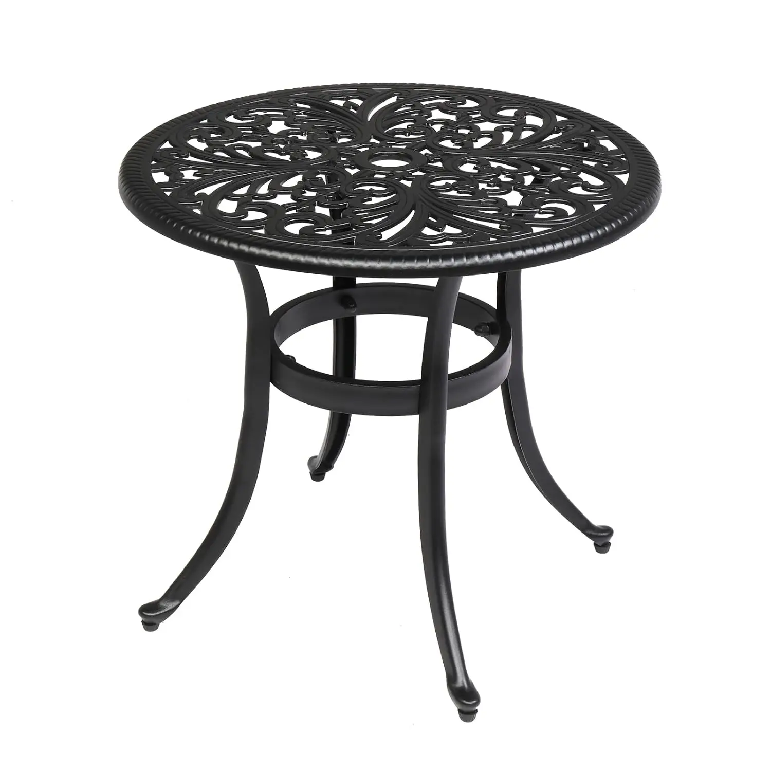 23.6 Inch Cast Aluminum Outdoor Side Table with Umbrella Hole, Anti-Rust Coffee Bistro Table for Outdoor, Patio,, Customized
23.6 Inch Cast Aluminum Outdoor Side Table with Umbrella Hole, Anti-Rust Coffee Bistro Table for Outdoor, Patio,, Customized