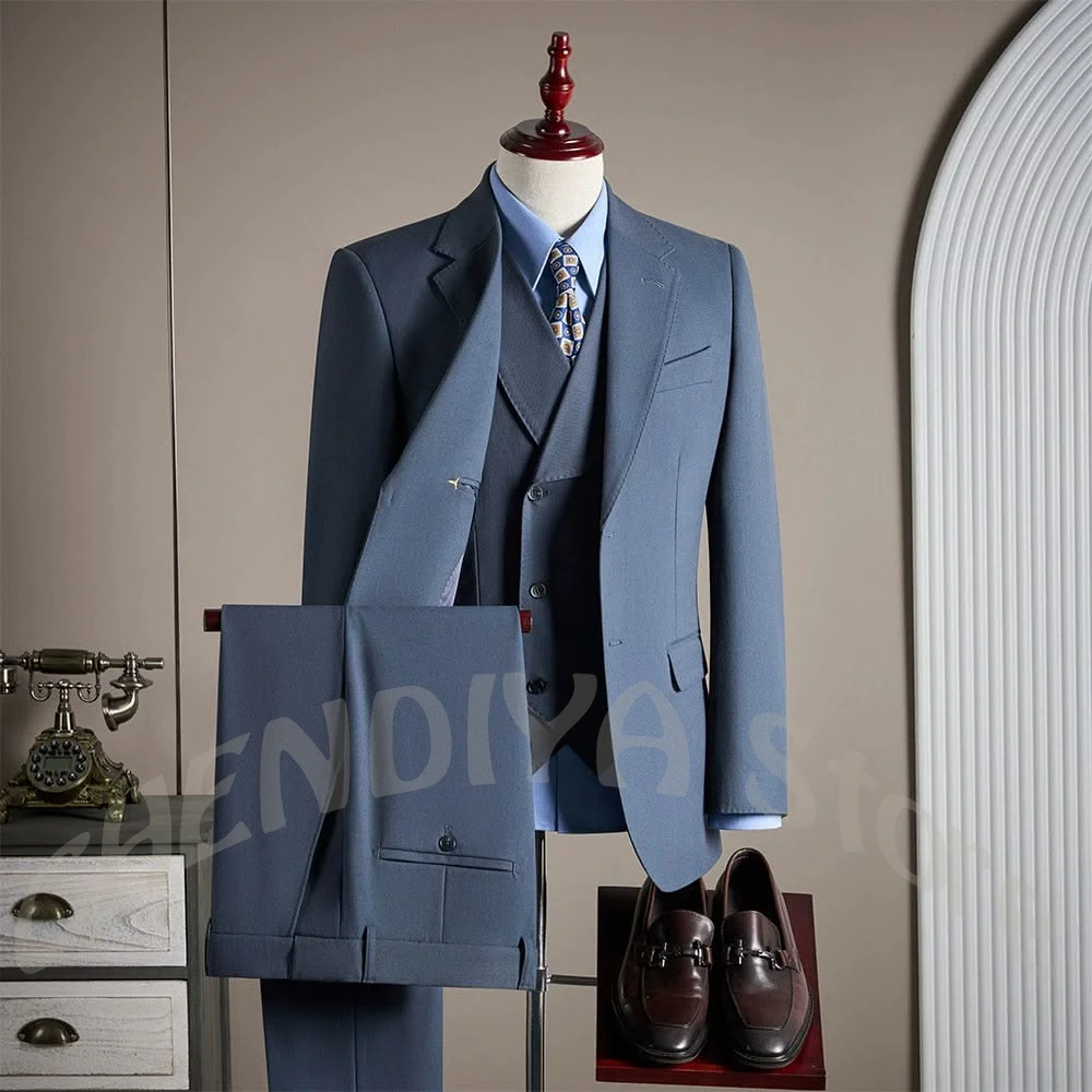High Quality Luxury Mens Suit Notch Lapel Single Breasted Jacket Trousers Set Classic Formal Business Attire for Weddings Groom
High Quality Luxury Mens Suit Notch Lapel Single Breasted Jacket Trousers Set Classic Formal Business Attire for Weddings Groom