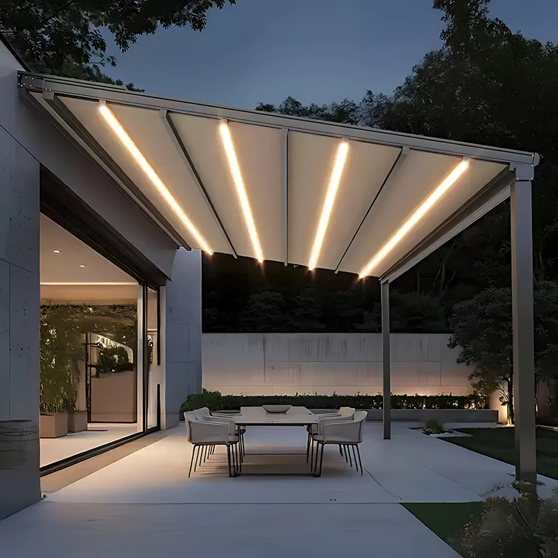 Villa Electric Folding Canopy - Smart Retractable Aluminum Alloy Rain/Sun Shelter for Courtyards
Villa Electric Folding Canopy - Smart Retractable Aluminum Alloy Rain/Sun Shelter for Courtyards