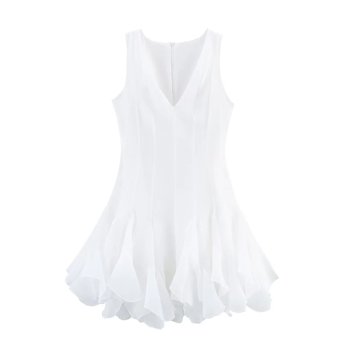 BM&MD&ZA Women's Elegant Sweet Chiffon V - Neck Sleeveless Mini Dress with Inserted Ruffled Hem
BM&MD&ZA Women's Elegant Sweet Chiffon V - Neck Sleeveless Mini Dress with Inserted Ruffled Hem
