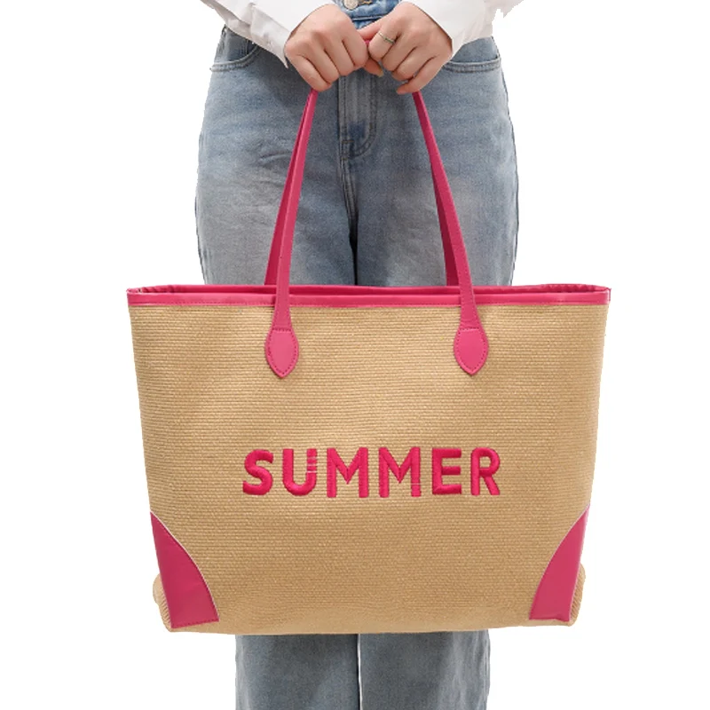 Large Capacity Canvas Women's Bag With Embroidered Letters Summer Beach Bag Fashion Tote Bag Travel and Vacation Bag
Large Capacity Canvas Women's Bag With Embroidered Letters Summer Beach Bag Fashion Tote Bag Travel and Vacation Bag