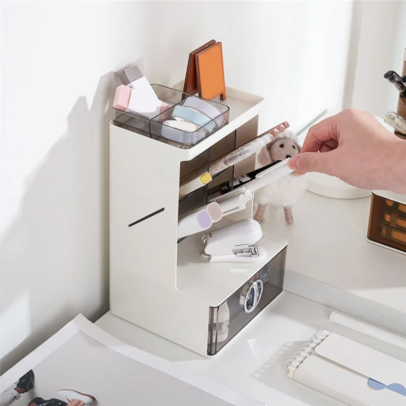 1 PCS Pen Holder Pencil Organizer With Drawer For Desk Office Organization, For Brush Organizer Office School
1 PCS Pen Holder Pencil Organizer With Drawer For Desk Office Organization, For Brush Organizer Office School