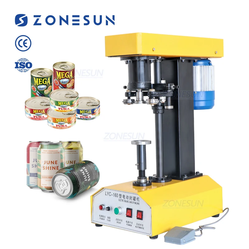 ZONESUN ZS-LYC160 Semi Automatic Tin Soft Drink CANS Capping Sealing Machine Tin Can Seamer Can Closing Machine
ZONESUN ZS-LYC160 Semi Automatic Tin Soft Drink CANS Capping Sealing Machine Tin Can Seamer Can Closing Machine