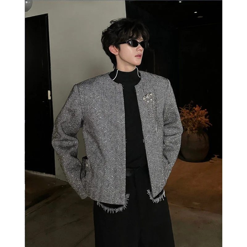 Tianxing Rhinestone Men's Woolen Jaet Small Fraance Sle Briti Faion ort Suit Jaet Daily Wear Warmth Faion
Tianxing Rhinestone Men's Woolen Jaet Small Fraance Sle Briti Faion ort Suit Jaet Daily Wear Warmth Faion