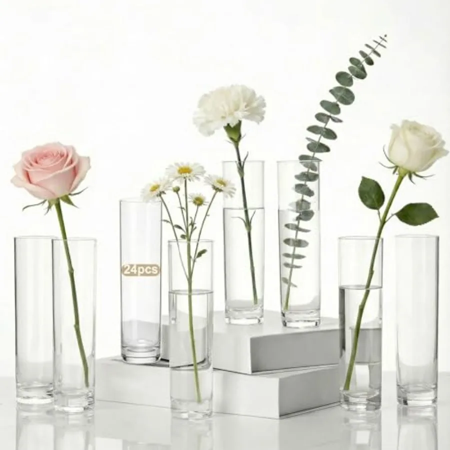 Pcs Acrylic Cylinder Bud Vases for Centerpieces, Acrylic Plastic Tall Flower Vase Clear Small Vases Bulk for Single Rose Table
Pcs Acrylic Cylinder Bud Vases for Centerpieces, Acrylic Plastic Tall Flower Vase Clear Small Vases Bulk for Single Rose Table