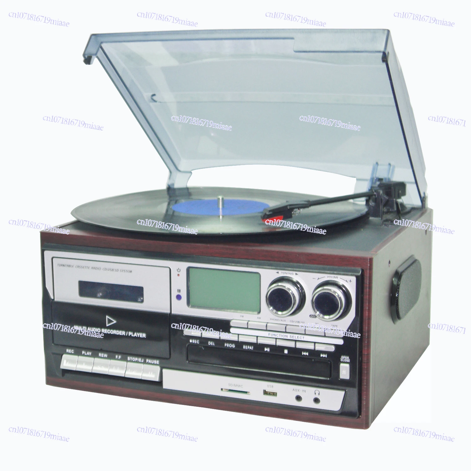 Vinyl Record Player With CD Player Cassette Recording and Player USB/SD FM Radio
Vinyl Record Player With CD Player Cassette Recording and Player USB/SD FM Radio