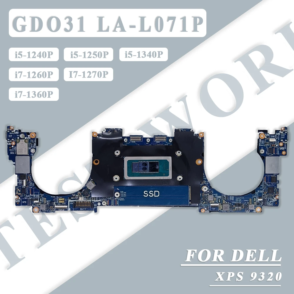 GD031 LA-L071P For Dell XPS 13 9320 Laptop Motherboard With i5/i7-12/13th Gen CPU RAM 8G/16G/32G Mainboard 02R5X2 0NC47D Test OK
GD031 LA-L071P For Dell XPS 13 9320 Laptop Motherboard With i5/i7-12/13th Gen CPU RAM 8G/16G/32G Mainboard 02R5X2 0NC47D Test OK