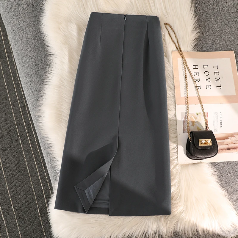 Gray Suit Skirt Women's High Waist Straight Tube Midi Skirt Slim A-Line Bodycon Skirt Spring Autumn plus Size
Gray Suit Skirt Women's High Waist Straight Tube Midi Skirt Slim A-Line Bodycon Skirt Spring Autumn plus Size