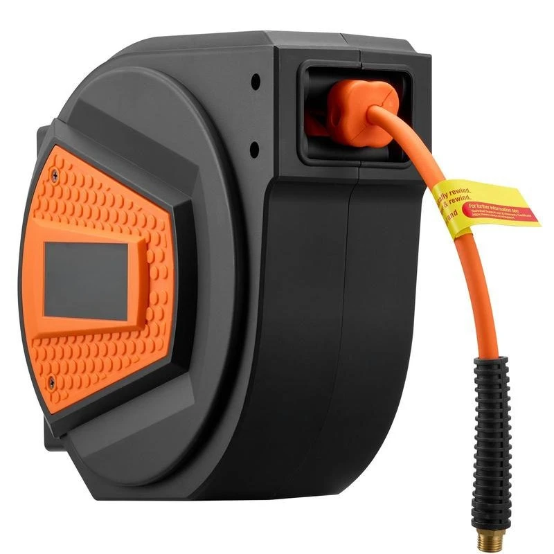 Retractable Air Hose Reel, 1/4 Inch x 50 FT Hybrid Air Hose Max 300PSI, Enclosed Air-Compressor Hoses Reel Auto Rewind with 6.6 ft Lead in & Blow Gun, 180° Swivel Ceiling/Wall Mount
Retractable Air Hose Reel, 1/4 Inch x 50 FT Hybrid Air Hose Max 300PSI, Enclosed Air-Compressor Hoses Reel Auto Rewind with 6.6 ft Lead in & Blow Gun, 180° Swivel Ceiling/Wall Mount