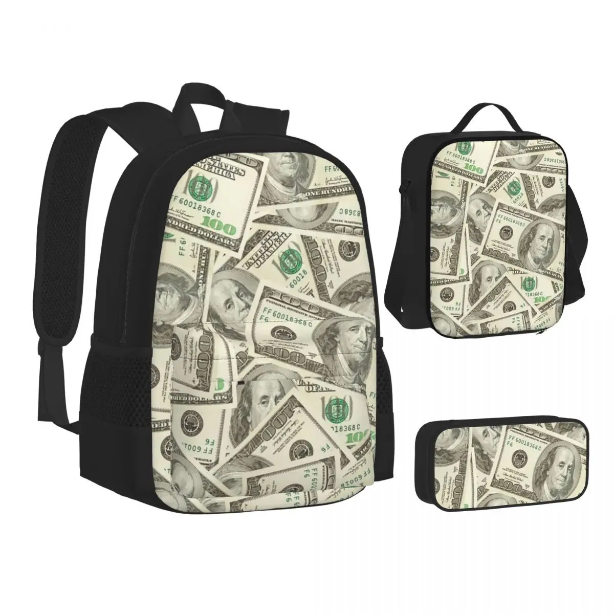 US Dollar Banknotes Backpacks Boys Girls Bookbag School Bags Kids Rucksack Lunch Bag Pen Bag Three-Piece Set
US Dollar Banknotes Backpacks Boys Girls Bookbag School Bags Kids Rucksack Lunch Bag Pen Bag Three-Piece Set