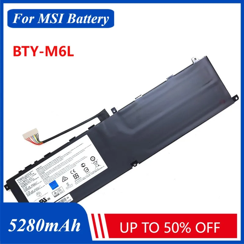 5280 мАч BTY-M6L MS-16Q2 Аккумулятор для MSI GS65 GS75 Stealth Thin 8RF 8RE PS63 P65 P75 Creator 8RC 8SC 9SC 9SE Аккумуляторы для ноутбуков
5280 мАч BTY-M6L MS-16Q2 Аккумулятор для MSI GS65 GS75 Stealth Thin 8RF 8RE PS63 P65 P75 Creator 8RC 8SC 9SC 9SE Аккумуляторы для ноутбуков