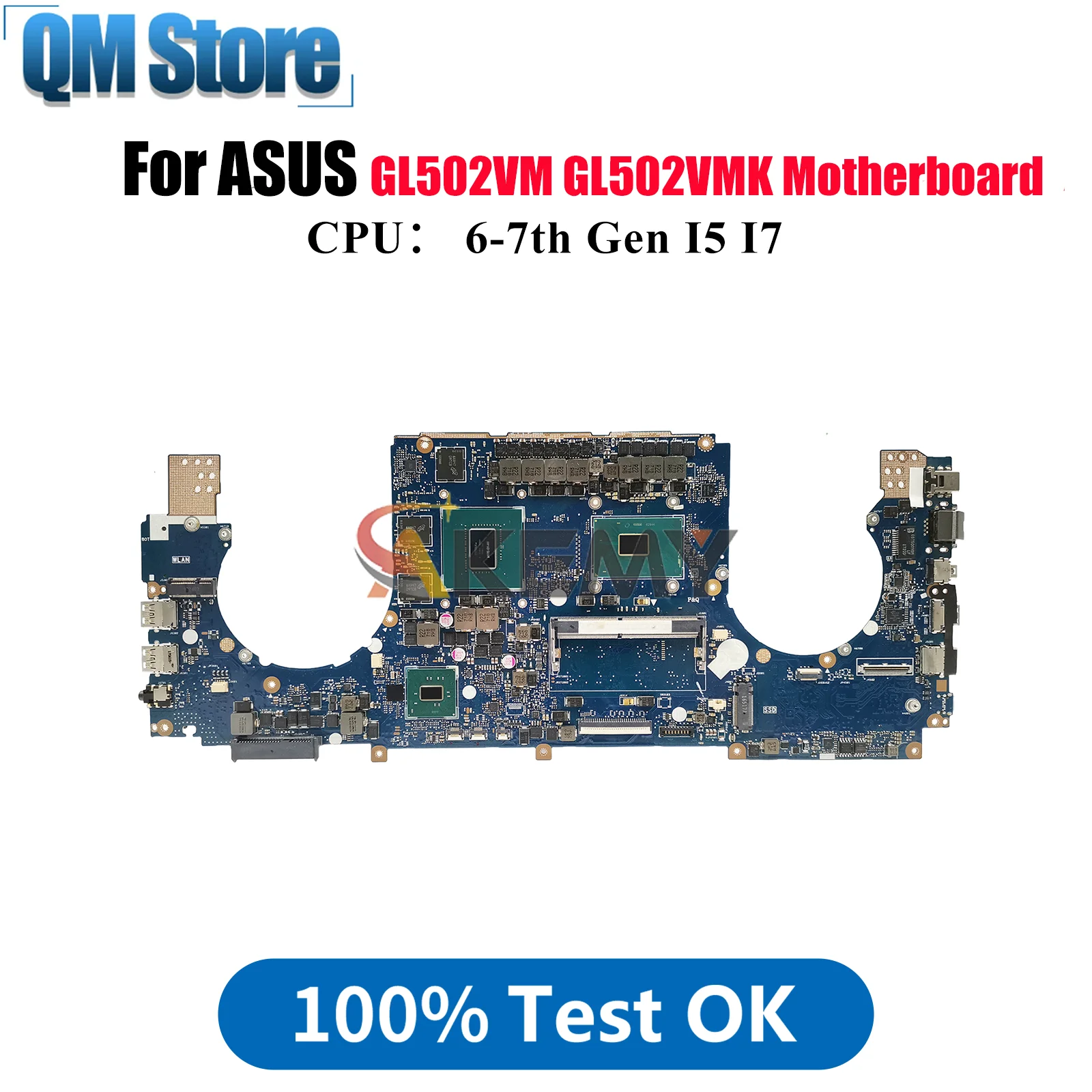 GL502VMK Laptop Motherboard For ASUS ROG Strix GL502VMK GL502V GL502VM Notebook Mainboard With I5 I7 CPU 100% tests OK fast ship