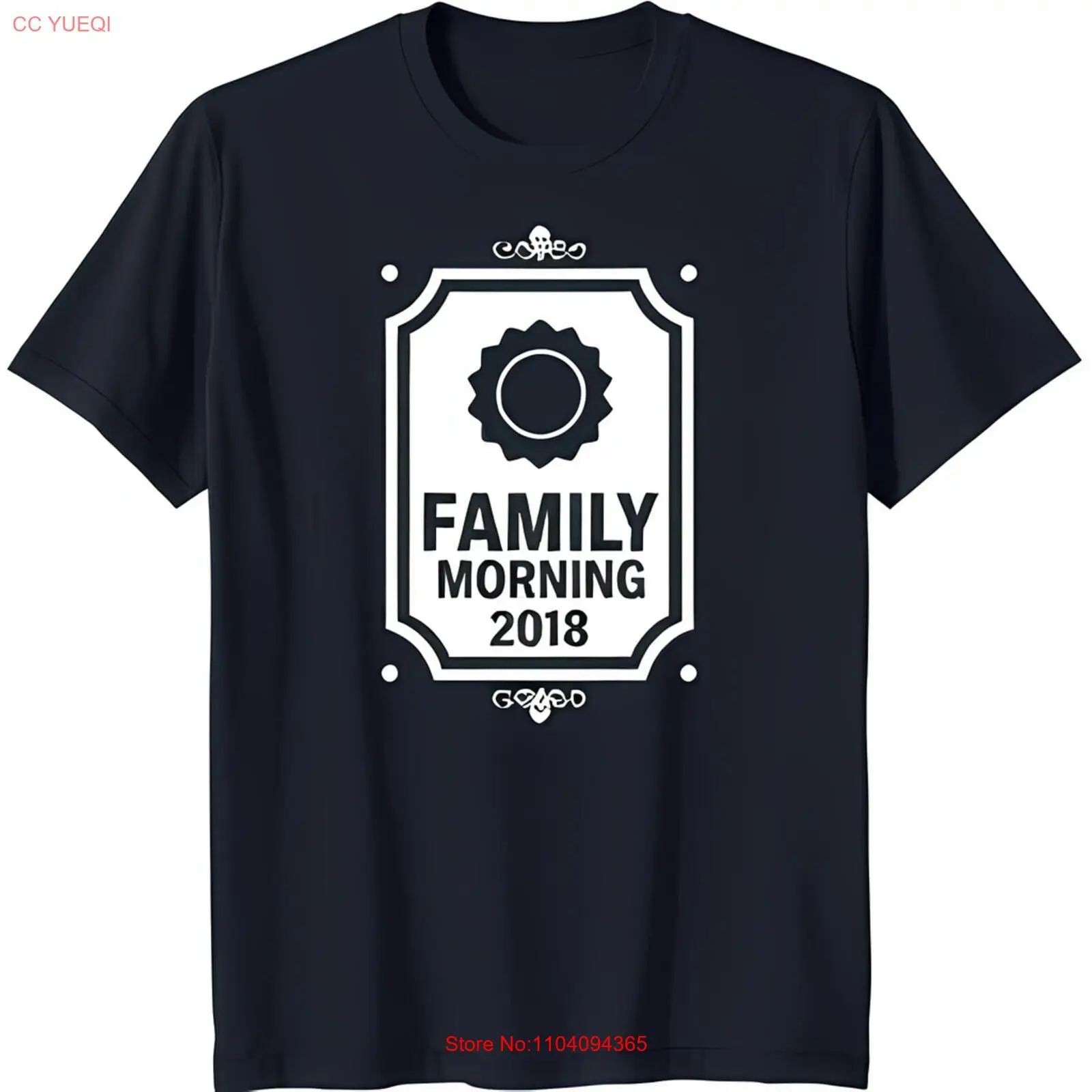 Stylish Black T-Shirt with Unique White Graphic: 'FAMILY MORNING 2018' Design
Stylish Black T-Shirt with Unique White Graphic: 'FAMILY MORNING 2018' Design