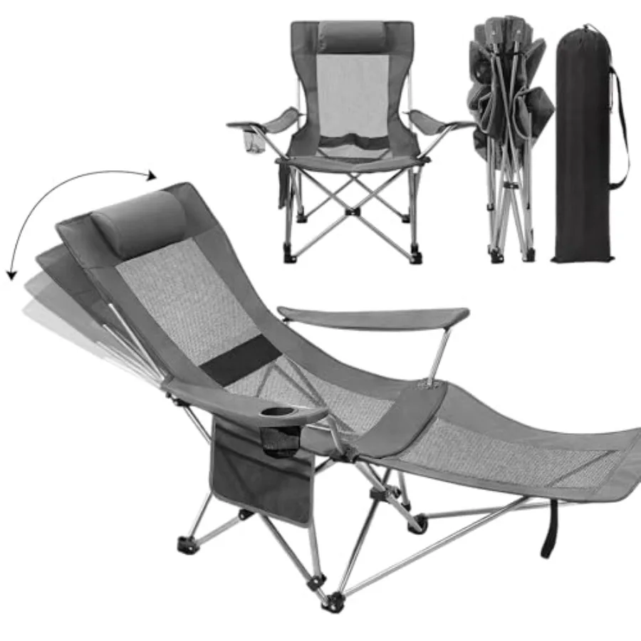 2-in-1 Reclining Camping Chair Folding Lounger Mesh Beach Chair with Headrest and Footrest Adjustable Backrest Lightweight for
2-in-1 Reclining Camping Chair Folding Lounger Mesh Beach Chair with Headrest and Footrest Adjustable Backrest Lightweight for