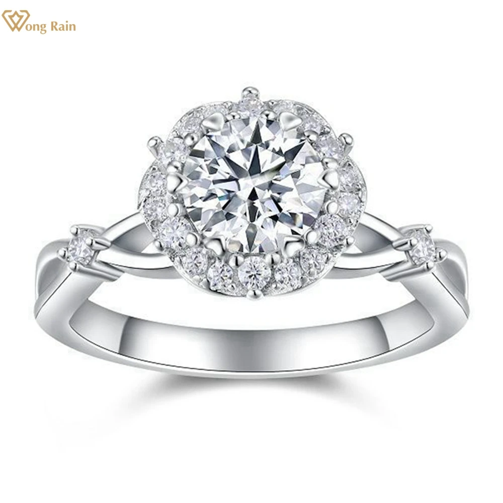 Wong Rain Solid 925 Sterling Silver 3EX VVS1 D Color 1 CT Real Moissanite Diamonds Round Cut Gems Engagement Ring Fine Jewelry
Wong Rain Solid 925 Sterling Silver 3EX VVS1 D Color 1 CT Real Moissanite Diamonds Round Cut Gems Engagement Ring Fine Jewelry