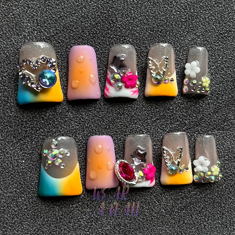 y2k Duck-Bill Press on NailsFrench Gradient Rhinestone Luxury Design Pink Punk Gel Charms Art Reusable False Nail Tips
y2k Duck-Bill Press on NailsFrench Gradient Rhinestone Luxury Design Pink Punk Gel Charms Art Reusable False Nail Tips