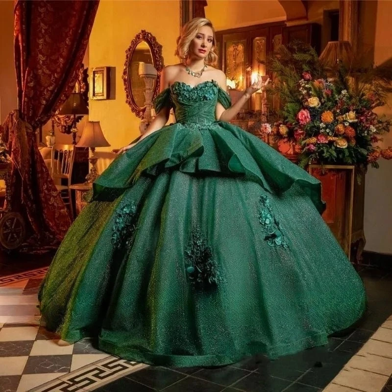 Блестящее зеленое бальное платье охотничьего цвета, платья для Quinceanera, 2023 скидка, Shulder, цветы, Аппликации, бисероплетение, милое платье 16, свадебные вечерние платья
Блестящее зеленое бальное платье охотничьего цвета, платья для Quinceanera, 2023 скидка, Shulder, цветы, Аппликации, бисероплетение, милое платье 16, свадебные вечерние платья