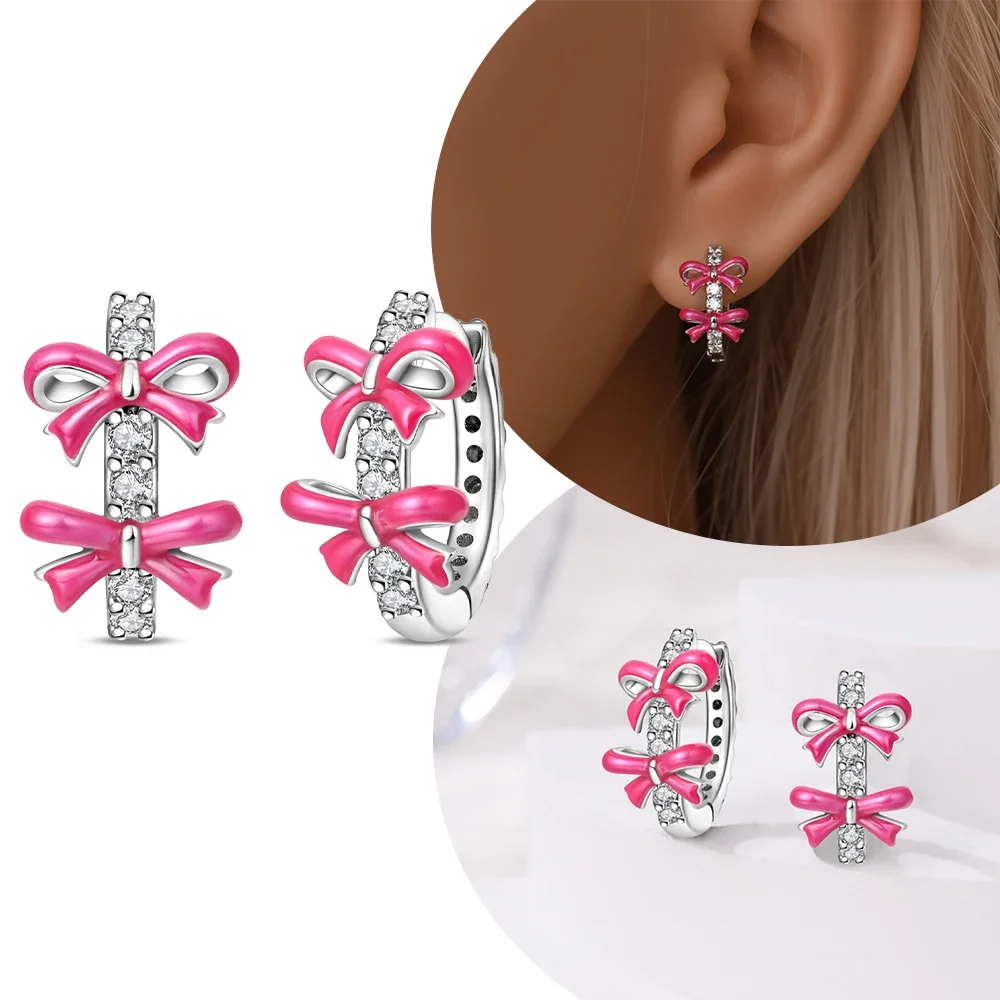 Original Earrings 925 Sterling Silver Pink Butterfly Bow Trend Earrings Fit Women's Jewelry Luxury Charm Gift
Original Earrings 925 Sterling Silver Pink Butterfly Bow Trend Earrings Fit Women's Jewelry Luxury Charm Gift