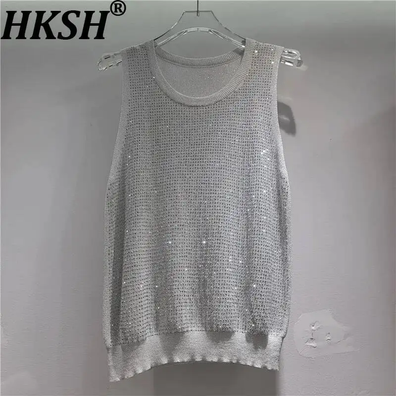 HKSH Women Vest High-end Heavy Diamonds Solid Color Stylish O-Neck Pullover Elastic Elegant Ins Sleeveless Knit Tank Top HK24605
HKSH Women Vest High-end Heavy Diamonds Solid Color Stylish O-Neck Pullover Elastic Elegant Ins Sleeveless Knit Tank Top HK24605