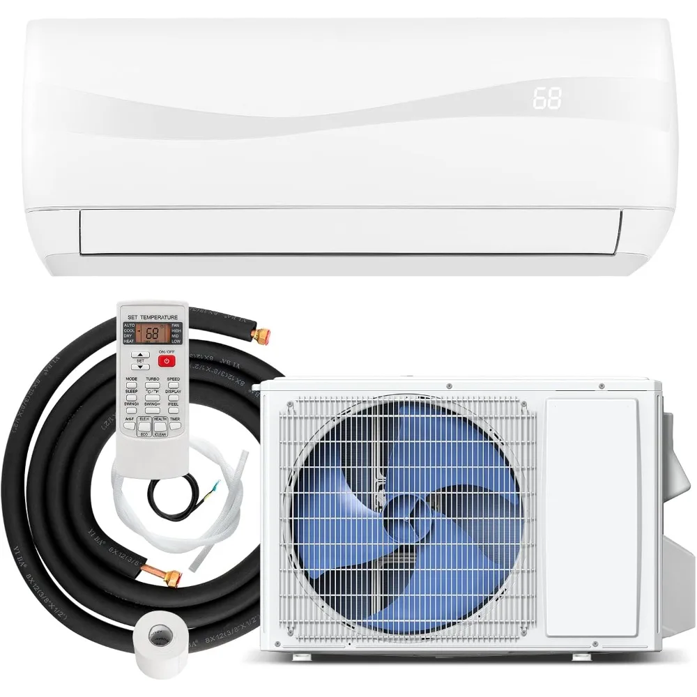 9000 BTU Mini Split Air Conditioner & Heater, 19 SEER2 115V Pre-Charged Inverter Heat Pump System, Wall Mounted Ductless AC Unit
9000 BTU Mini Split Air Conditioner & Heater, 19 SEER2 115V Pre-Charged Inverter Heat Pump System, Wall Mounted Ductless AC Unit