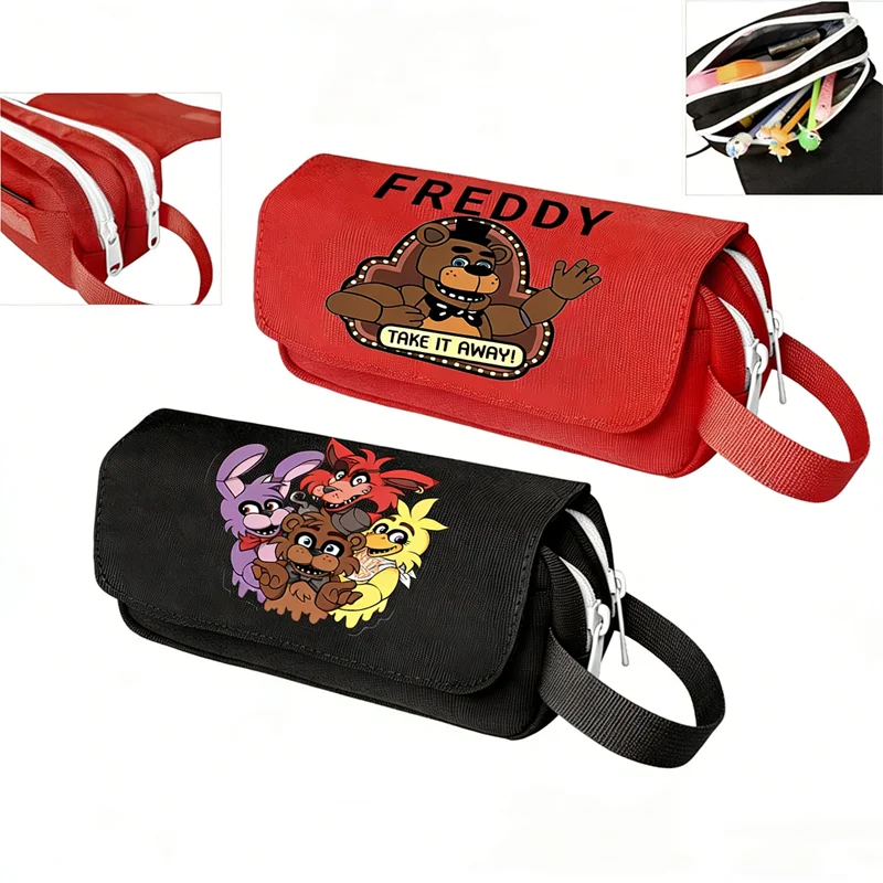 Five Night At Freddy Handheld Pencil Case School Pen Bag Double-layer Pencil Bags Boy FNAF Pencils Box Stationery Supplies Pouch
Five Night At Freddy Handheld Pencil Case School Pen Bag Double-layer Pencil Bags Boy FNAF Pencils Box Stationery Supplies Pouch